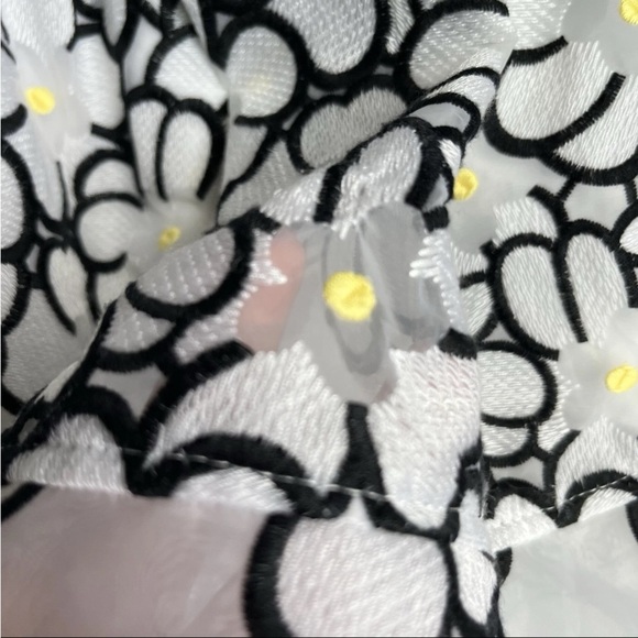 Talbots Skirt Sz 4P Petite Daisy Embellished Pleated Flared Lined 3D Floral EUC - Picture 4 of 14